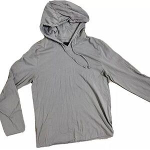 Magaschoni Man Grey Lightweight Pullover Hoodie Size Medium Hooded Mens